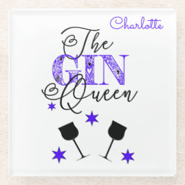 Stijlvolle Gin Queen White Glazen Onderzetter