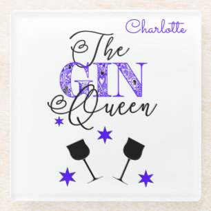 Stijlvolle Gin Queen White Glazen Onderzetter