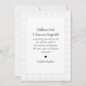 Stijlvolle Gingham Verbintenis Foto Boog Bruiloft Save The Date (Achterkant)