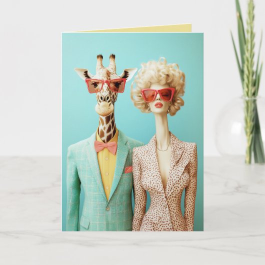 Stijlvolle Giraffe en vrouw (Voorkant)