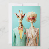 Stijlvolle Giraffe en vrouw Kaart (Voorkant)