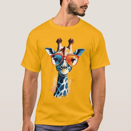 Stijlvolle Giraffe Extravaganza T-shirt (Voorkant)