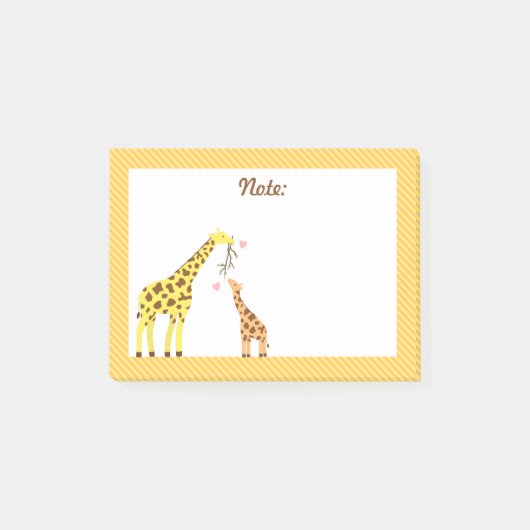 Stijlvolle Giraffe mammie en Baby kalf Post-it® Notes (Voorkant)