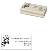 Stijlvolle Giraffe Naam en adres Rubberstempel (Gestempeld)