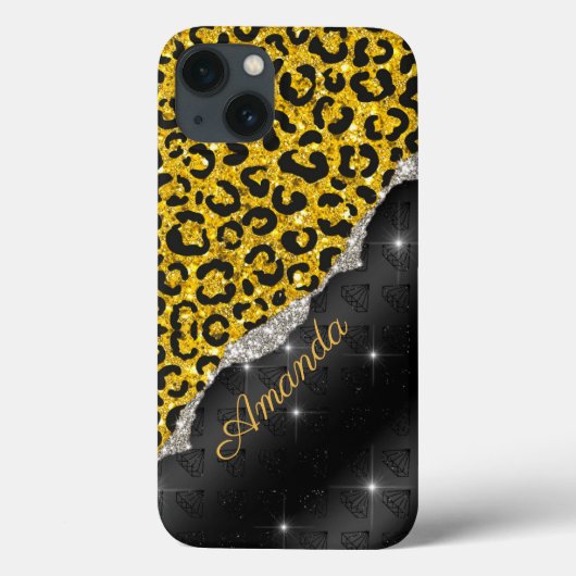 Stijlvolle girale faux-glitter dierlijk afdrukken Case-Mate iPhone case (Achterkant)