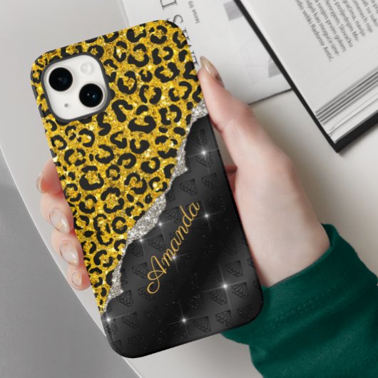 Stijlvolle girale faux-glitter dierlijk afdrukken  Case-Mate iPhone case