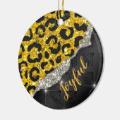 Stijlvolle girale faux-glitter dierlijk afdrukken  keramisch ornament (Links)