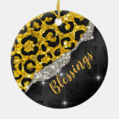 Stijlvolle girale faux-glitter dierlijk afdrukken  keramisch ornament (Achterkant)