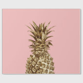 Stijlvolle  girale gouden pastelroze anananas cadeaupapier (Vlak)