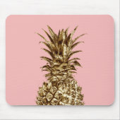 Stijlvolle  girale gouden pastelroze anananas muismat (Voorkant)