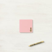Stijlvolle  girale gouden pastelroze anananas post-it® notes (Op bureau)
