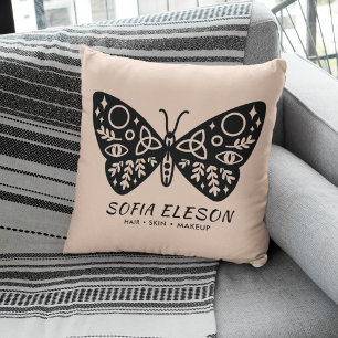 Stijlvolle Girly Black Butterfly Blush Pink Brande Kussen