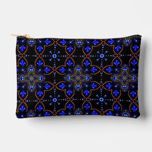Stijlvolle Girly Blue & Gold Dot Art Mandala Patro Etui (Voorkant)