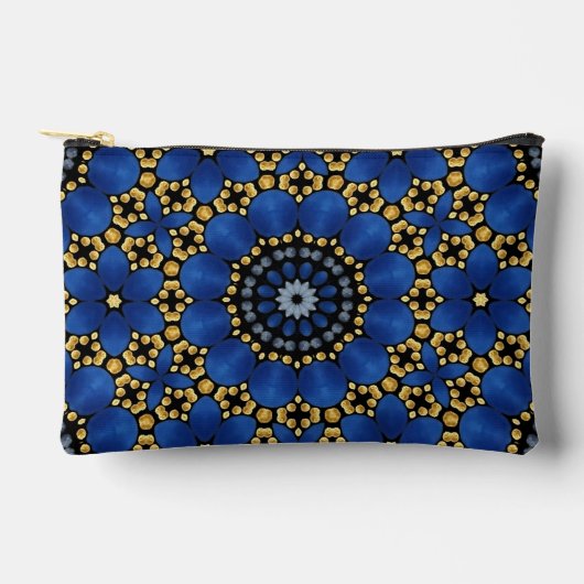 Stijlvolle Girly Blue & Gold Dot Art Mandala Patro Etui (Voorkant)