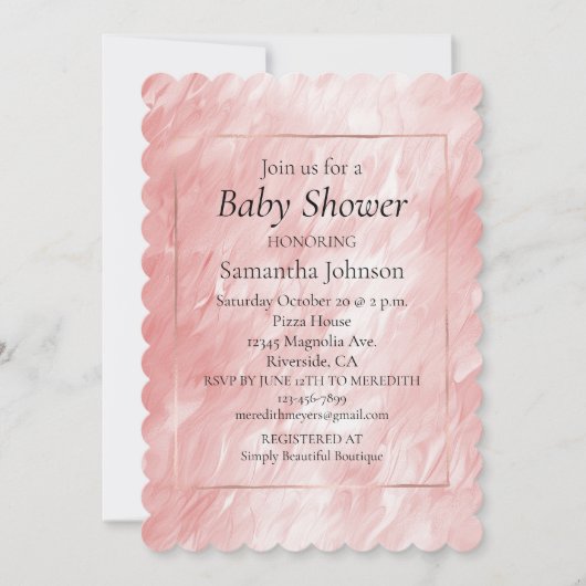 Stijlvolle Girly Blush Roze Glam Kaart (Voorkant)