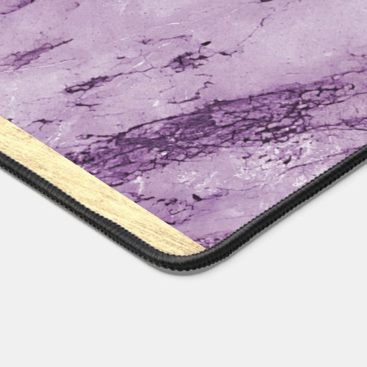 Stijlvolle Girly Elegant Goud Paarse Marmeren Mono Bureaumat (Hoek)