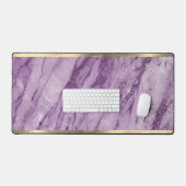 Stijlvolle Girly Elegant Goud Paarse Marmeren Mono Bureaumat (Keyboard & Muis)