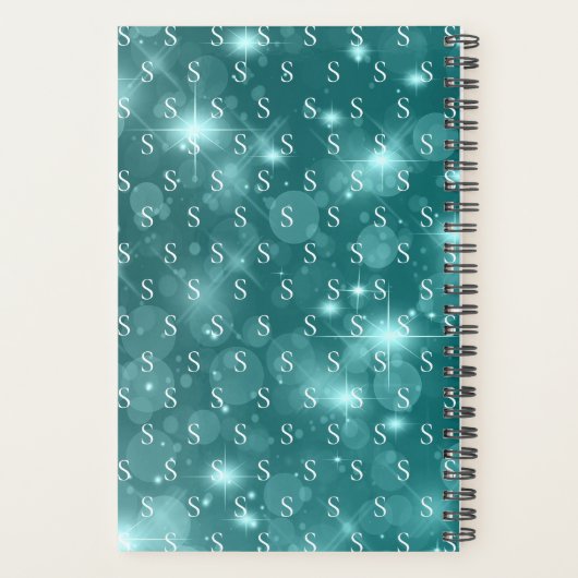 Stijlvolle Girly Elegant Monogram Patroon Planner (Achterkant)