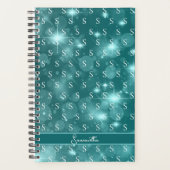 Stijlvolle Girly Elegant Monogram Patroon Planner (Voorkant)