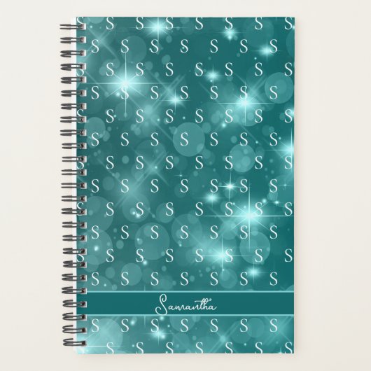 Stijlvolle Girly Elegant Monogram Patroon Planner (Voorkant)