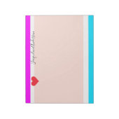 Stijlvolle Girly Modern Chic Heart Helder Kleurrij Notitieblok (Linkerzijde)