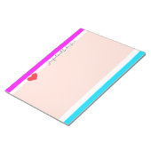 Stijlvolle Girly Modern Chic Heart Helder Kleurrij Notitieblok (Schuin)