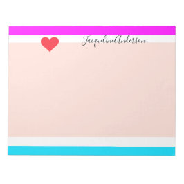 Stijlvolle Girly Modern Chic Heart Helder Kleurrij Notitieblok