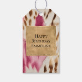 Stijlvolle Girly Pink Gold White Zebra Cadeaulabel (Voorkant)