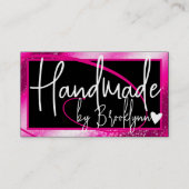 Stijlvolle Girly Pink Lijst Heart Handgemaakt op n Visitekaartje (Voorkant)