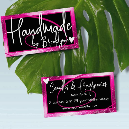 Stijlvolle Girly Pink Lijst Heart Handgemaakt op n Visitekaartje