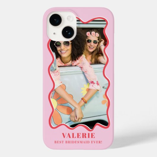 Stijlvolle Girly Pink Red Wavy Case-Mate iPhone Case (Achterkant)