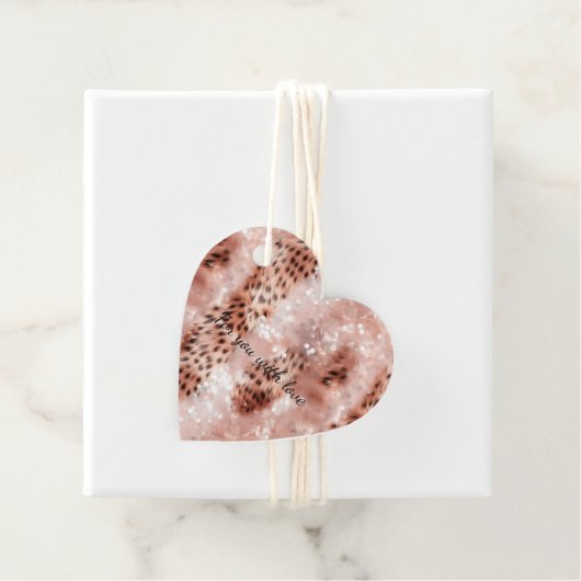 Stijlvolle Girly Pink Rose Gold Glitter Glitter Bedankjes Labels (In situ)