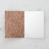 Stijlvolle Girly Pink Rose Gold Glitter Glitter Kaart (Binnen)