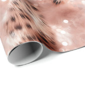 Stijlvolle Girly Pink Rose Gold Leopard Glitz Cadeaupapier (Rol Hoek)