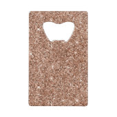 Stijlvolle Girly Pink Rose Gold Leopard Glitz Creditkaart Flessenopener (Achterkant)