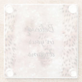 Stijlvolle Girly Pink Rose Gold Leopard Glitz Glazen Onderzetter (Achterkant)