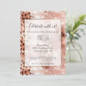 Stijlvolle Girly Pink Rose Gold Leopard Glitz Kaart (Staand voorkant)