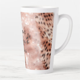 Stijlvolle Girly Pink Rose Gold Leopard Glitz Latte Mok