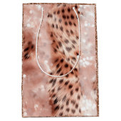 Stijlvolle Girly Pink Rose Gold Leopard Glitz Medium Cadeauzakje (Voorkant)