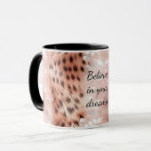 Stijlvolle Girly Pink Rose Gold Leopard Glitz Mok (Voorkant links)