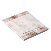 Stijlvolle Girly Pink Rose Gold Leopard Glitz Notitieblok (Schuin)