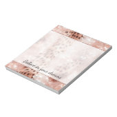 Stijlvolle Girly Pink Rose Gold Leopard Glitz Notitieblok (Linkerzijde)