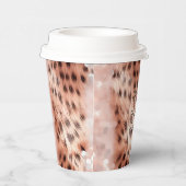 Stijlvolle Girly Pink Rose Gold Leopard Glitz Papieren Bekers (Rechts)