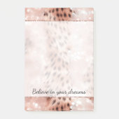 Stijlvolle Girly Pink Rose Gold Leopard Glitz Post-it® Notes (Voorkant)