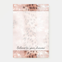 Stijlvolle Girly Pink Rose Gold Leopard Glitz Post-it® Notes