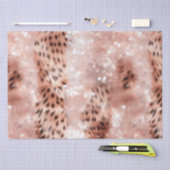 Stijlvolle Girly Pink Rose Gold Leopard Glitz Tissuepapier (Craft)