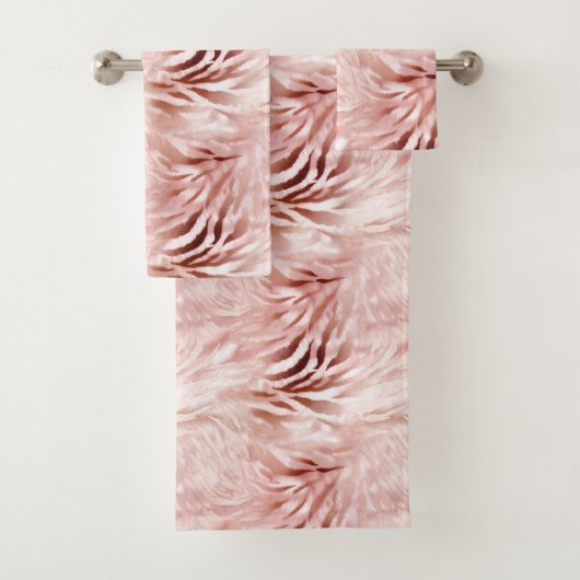 Stijlvolle Girly Pink Rose Gold Zebra Glam Glitz Bad Handdoek (Insitu)