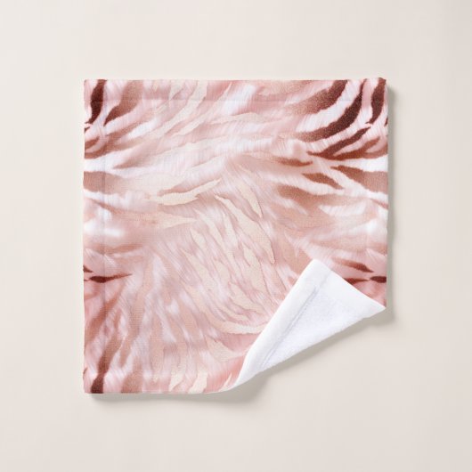Stijlvolle Girly Pink Rose Gold Zebra Glam Glitz Bad Handdoek (Wasdoekje)