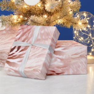 Stijlvolle Girly Pink Rose Gold Zebra Glam Glitz Cadeaupapier