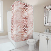 Stijlvolle Girly Pink Rose Gold Zebra Glam Glitz Douchegordijn (In situ)